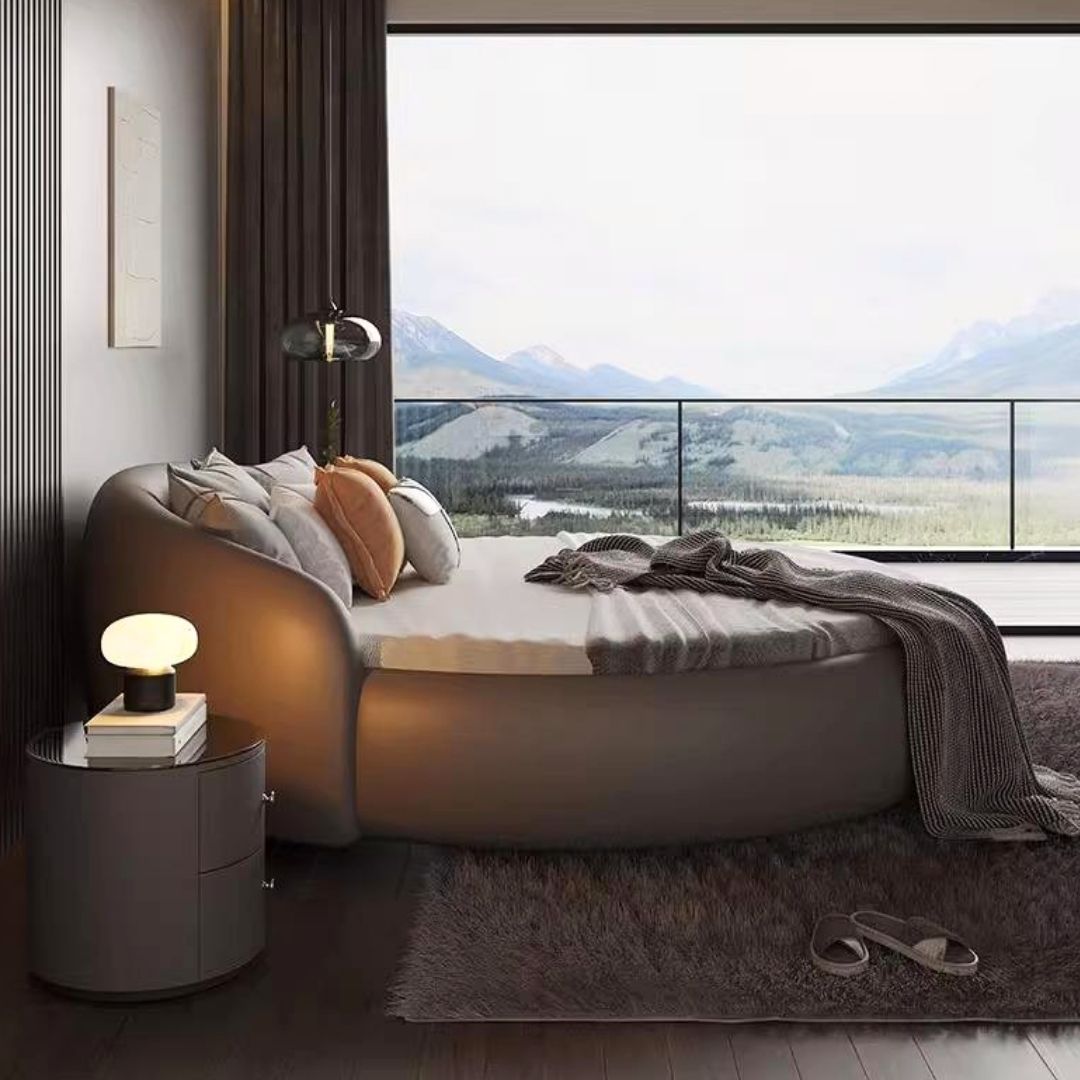 Freja - Lyxig rund säng med modern design