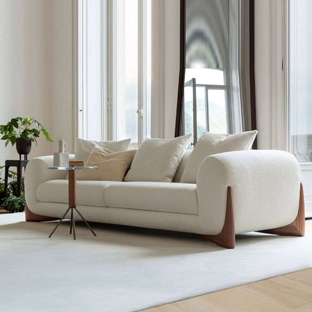 Stella - Elegant bouclényansad designsoffa
