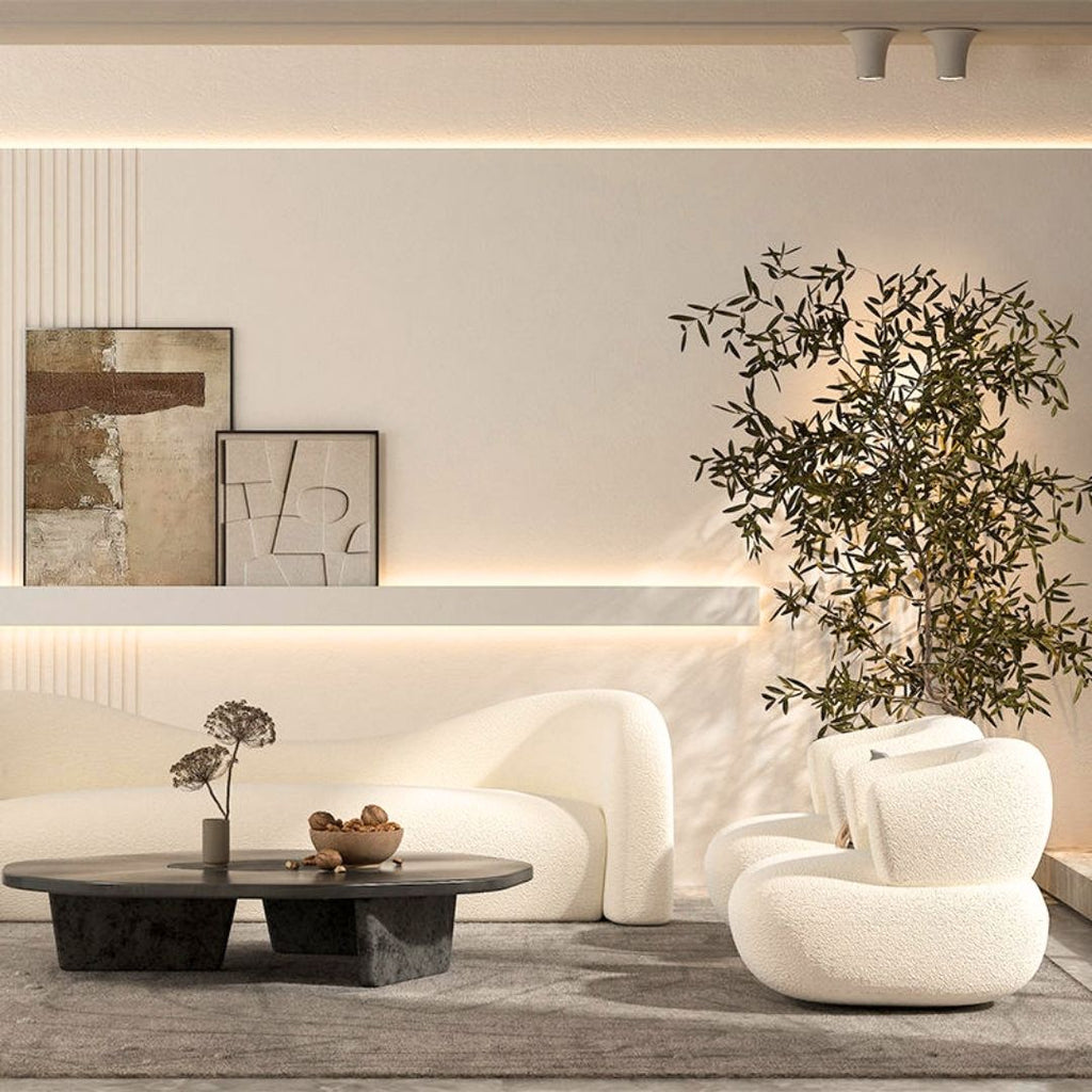 Luna – Organisk designsoffa med matchande fåtölj